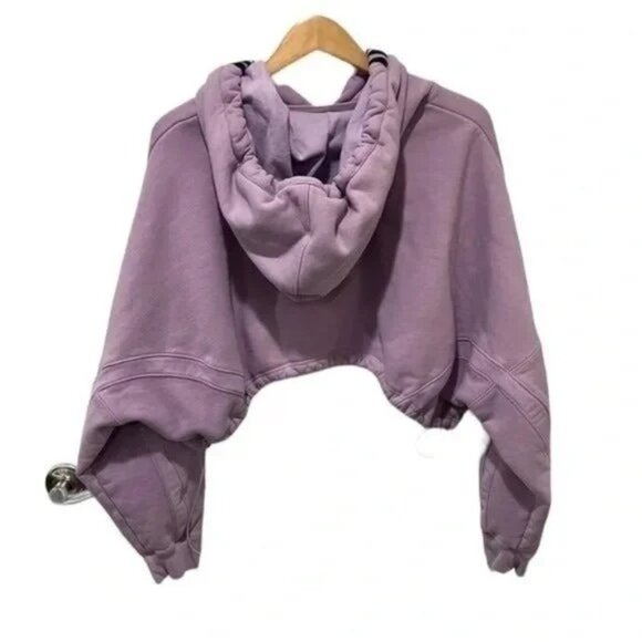 Adidas x Ivy Park Rodeo Pastel Purple Cropped Oversized Hoodie - Picture 7 of 10